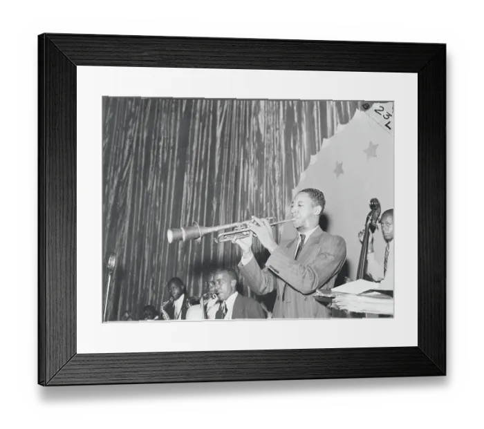Framed Print : Man Playing Trumpet at Amateur Night Framed Print : Man Playing Trumpet at Amateur Night