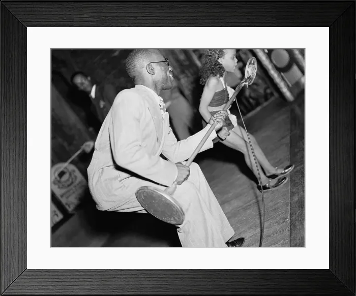 Framed Print : Nat Williams Holding Microphone