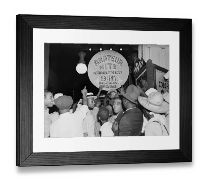 Framed Print : People Pointing to Amateur Night Sign Framed Print : People Pointing to Amateur Night Sign