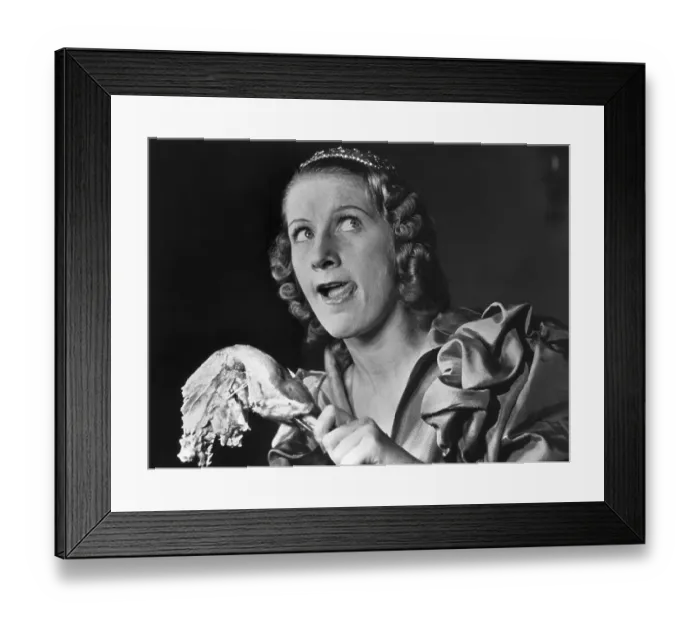 Framed Print : Opera Singer Ruby Mercer Eating Turkey