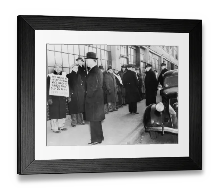 Framed Print : Strikers Outside Kansas City's Ford Motor Company Plant Framed Print : Strikers Outside Kansas City's Ford Motor Company Plant