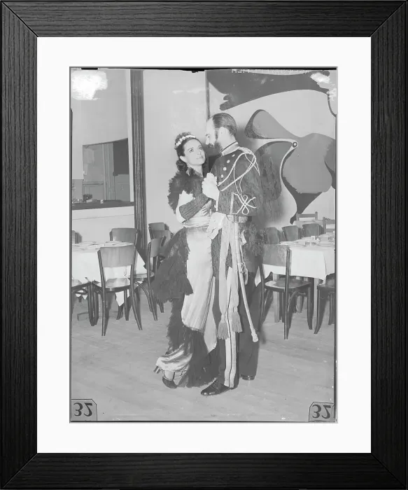 Framed Print : Couple in Costumes Dancing Framed Print : Couple in Costumes Dancing
