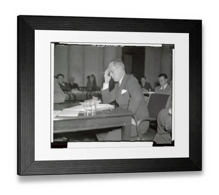 Framed Print : Joseph P. Kennedy Sitting at Testifying Table Framed Print : Joseph P. Kennedy Sitting at Testifying Table