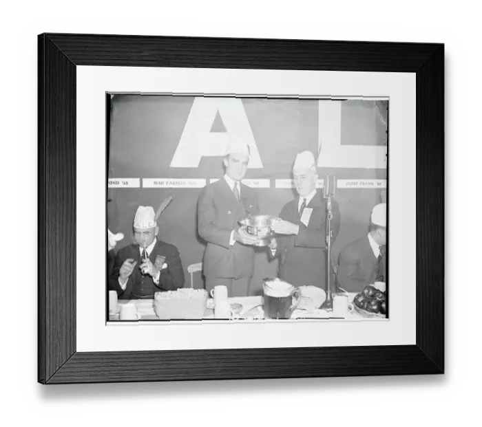 Framed Print : Nick Roberts Presenting to Henry Luce Framed Print : Nick Roberts Presenting to Henry Luce