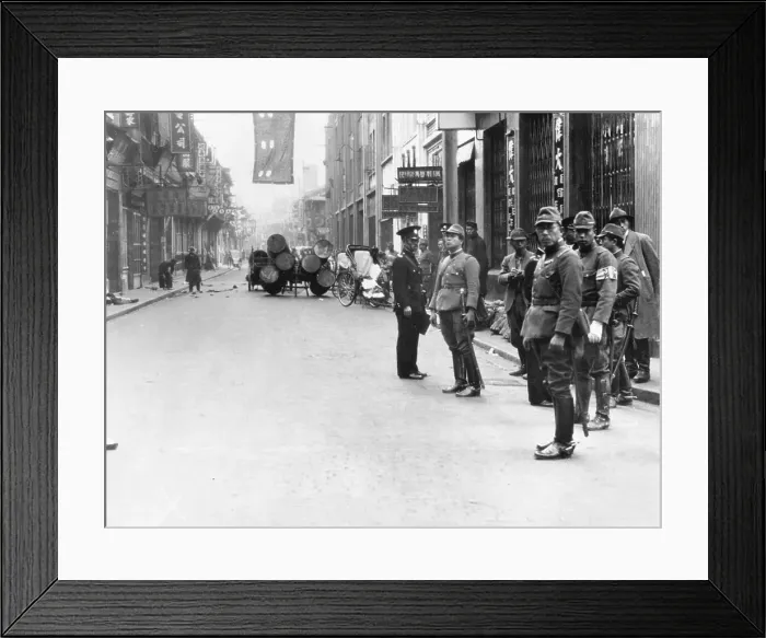 Framed Print : Soldiers Viewing Destruction of Patriot Framed Print : Soldiers Viewing Destruction of Patriot