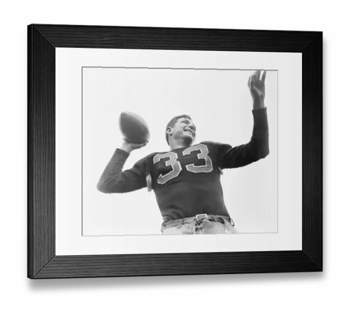 Framed Print : Sammy Baugh Holding Football