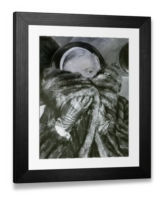 Framed Print : Al Capone's Wife Trying to Hide from Camera Framed Print : Al Capone's Wife Trying to Hide from Camera