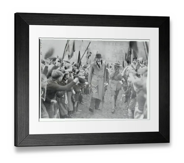 Framed Print : King Christian Parading with Boy Scouts Framed Print : King Christian Parading with Boy Scouts