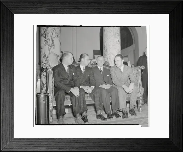 Framed Print : Casey Stengel Sitting with Boston Bees Players Framed Print : Casey Stengel Sitting with Boston Bees Players