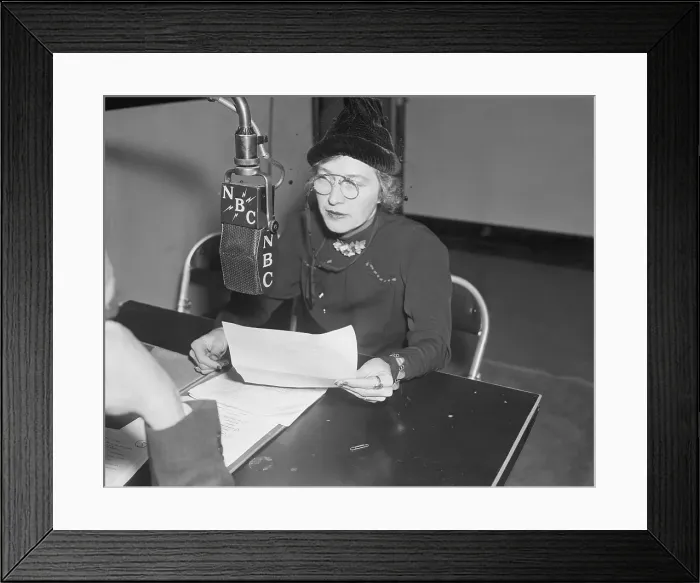 Framed Print : Mrs. Stella In A Radio Interview Framed Print : Mrs. Stella In A Radio Interview