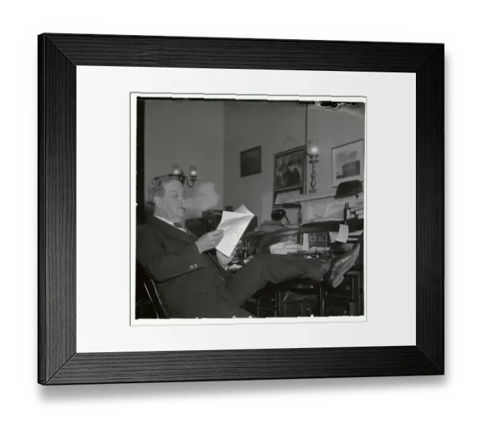 Framed Print : Ellison Smith at Desk Smoking Cigar Framed Print : Ellison Smith at Desk Smoking Cigar