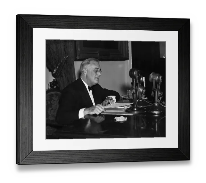 Framed Print : President Franklin Delano Roosevelt Gives Radio Address