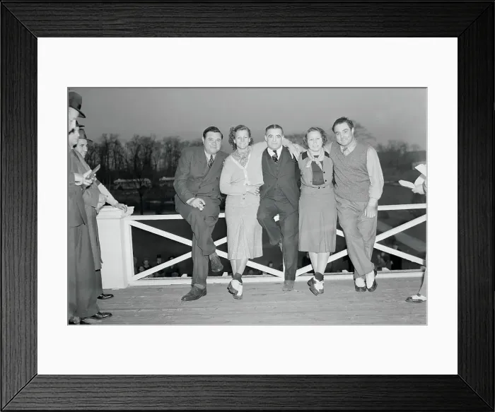 Framed Print : Babe Ruth and Sports Peers Posing Outdoors