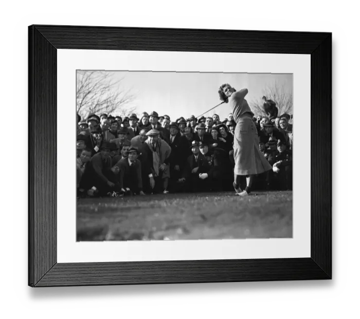 Framed Print : Babe Didrikson Playing for Crowd of Spectators Framed Print : Babe Didrikson Playing for Crowd of Spectators