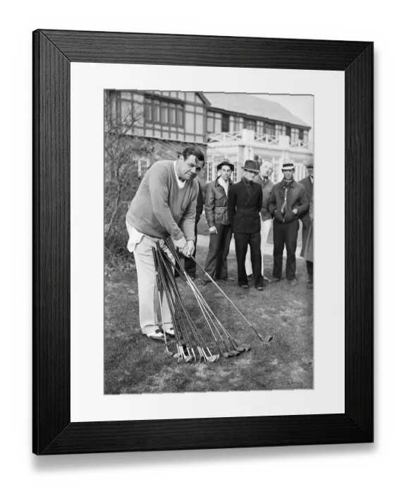 Framed Print : Babe Ruth Choosing Golf Clubs Framed Print : Babe Ruth Choosing Golf Clubs