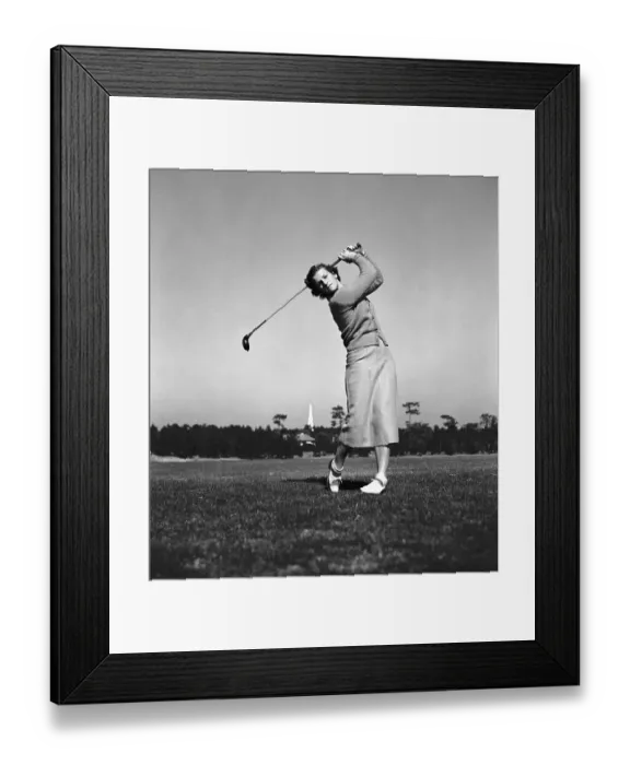 Framed Print : Babe Didrikson Swinging Golf Club Framed Print : Babe Didrikson Swinging Golf Club