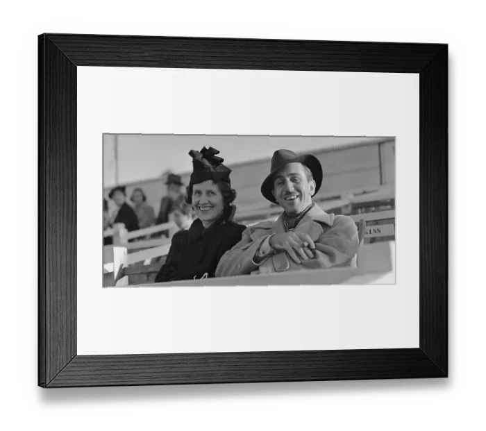 Framed Print : Walt Disney and Rose Strada Watching Polo Match Framed Print : Walt Disney and Rose Strada Watching Polo Match