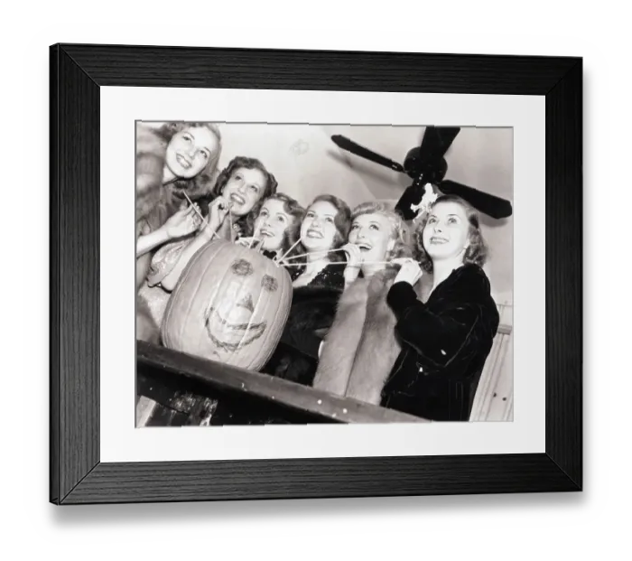 Framed Print : Lana Turner and Friends Drinking from a Pumpkin Framed Print : Lana Turner and Friends Drinking from a Pumpkin
