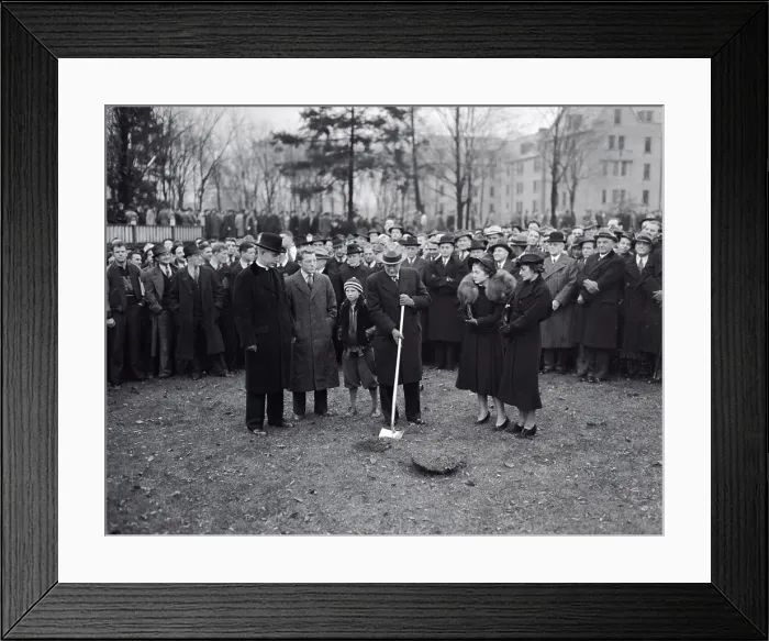 Framed Print : Knute Rockne Family and Friends at Ground Breaking Ceremony Framed Print : Knute Rockne Family and Friends at Ground Breaking Ceremony