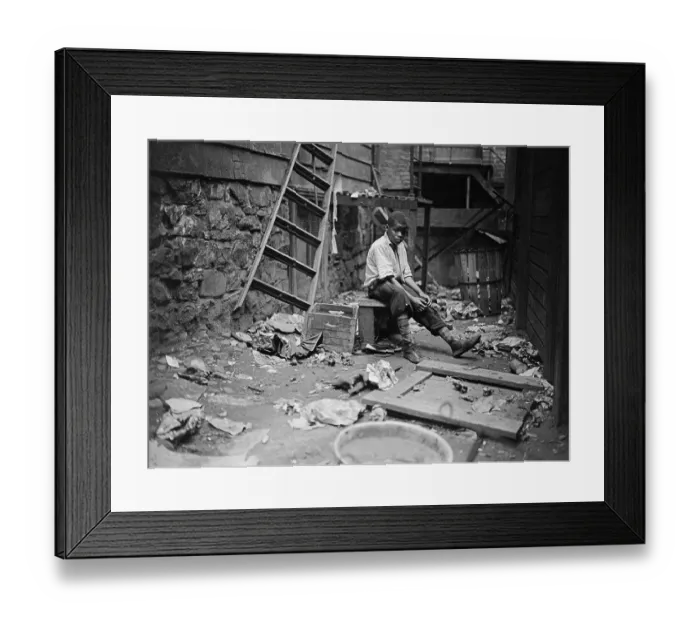 Framed Print : Poverty in America: Back Alley Playground 1937