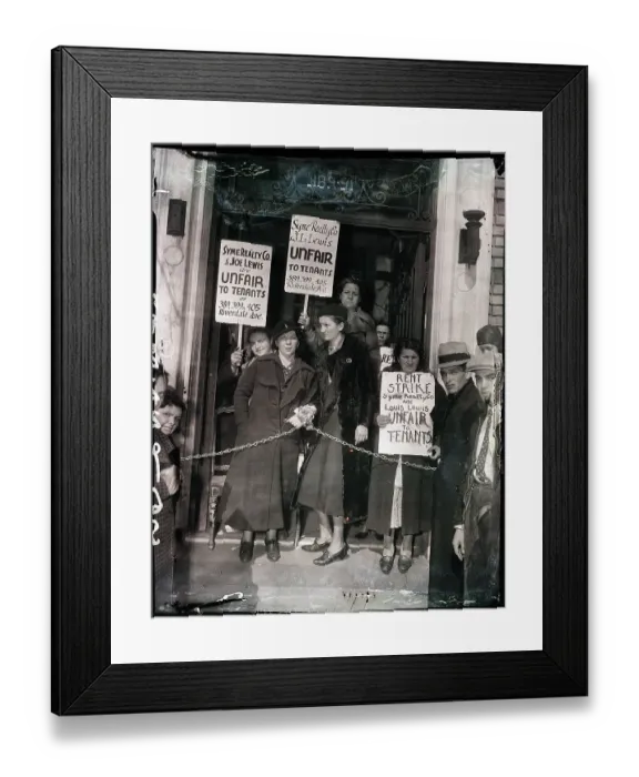 Framed Print : Women Protest Rent Increases Framed Print : Women Protest Rent Increases