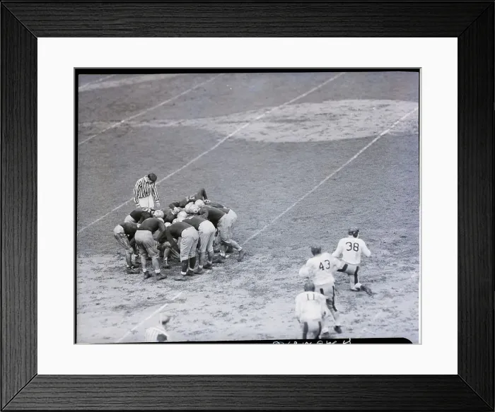 Framed Print : Fordham Fotball Team In A Huddle Framed Print : Fordham Fotball Team In A Huddle