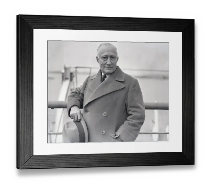 Framed Print : Adolph Zukor Leaning on Railing Framed Print : Adolph Zukor Leaning on Railing