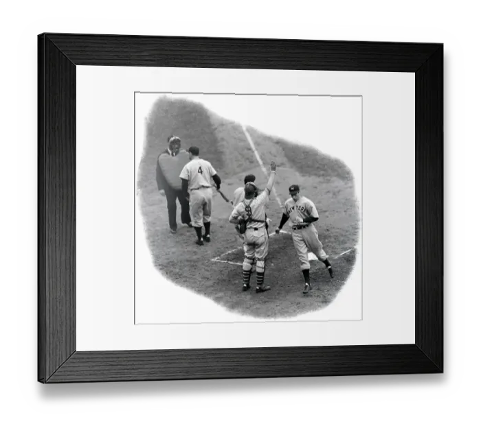 Framed Print : Joe DiMaggio Crossing Home Plate After Home Run Framed Print : Joe DiMaggio Crossing Home Plate After Home Run