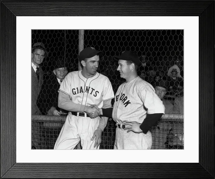 Framed Print : Carl Hubbell, Irving Hadley Meet, Handshak Framed Print : Carl Hubbell, Irving Hadley Meet, Handshak