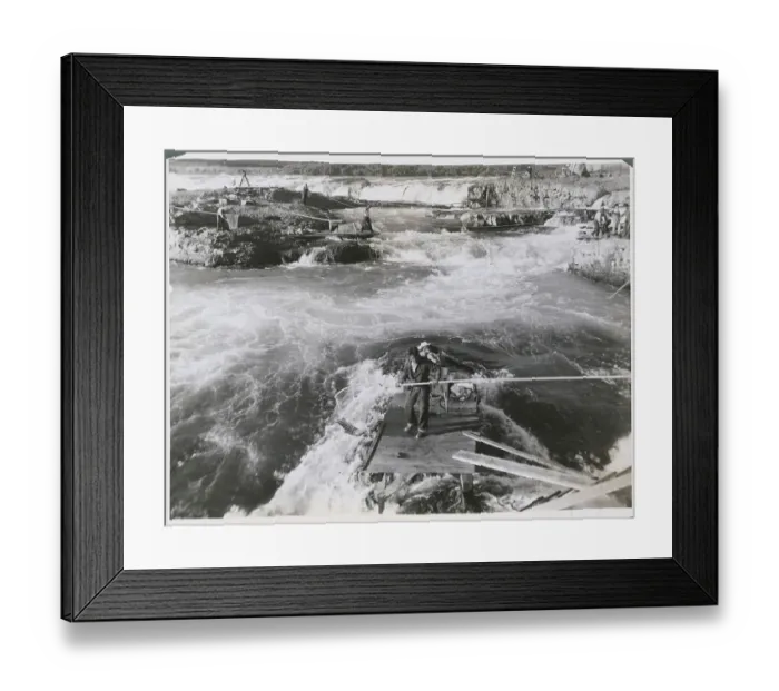 Framed Print : Columbian Natives Searching for Salmon Catch Framed Print : Columbian Natives Searching for Salmon Catch