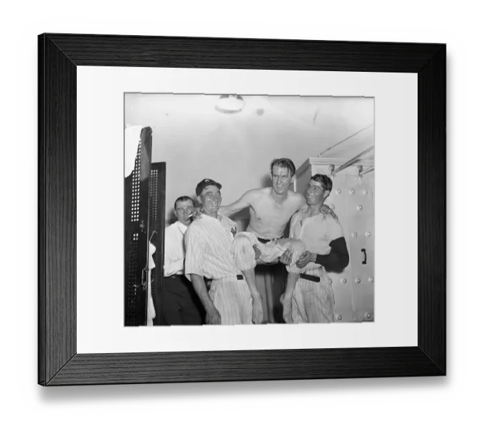 Framed Print : Joe DiMaggio and Tony Lazzeri Holding up Lefty Gomez Framed Print : Joe DiMaggio and Tony Lazzeri Holding up Lefty Gomez
