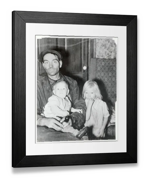 Framed Print : Displaced Sharecropper and his Children 1937 Framed Print : Displaced Sharecropper and his Children 1937