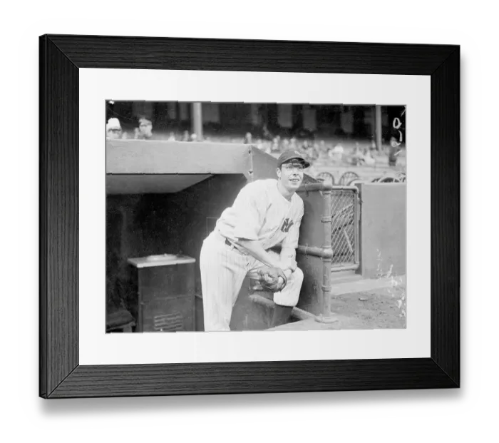 Framed Print : Joe DiMaggio in Dugout