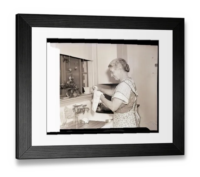 Framed Print : Mother Washing Dishes Framed Print : Mother Washing Dishes