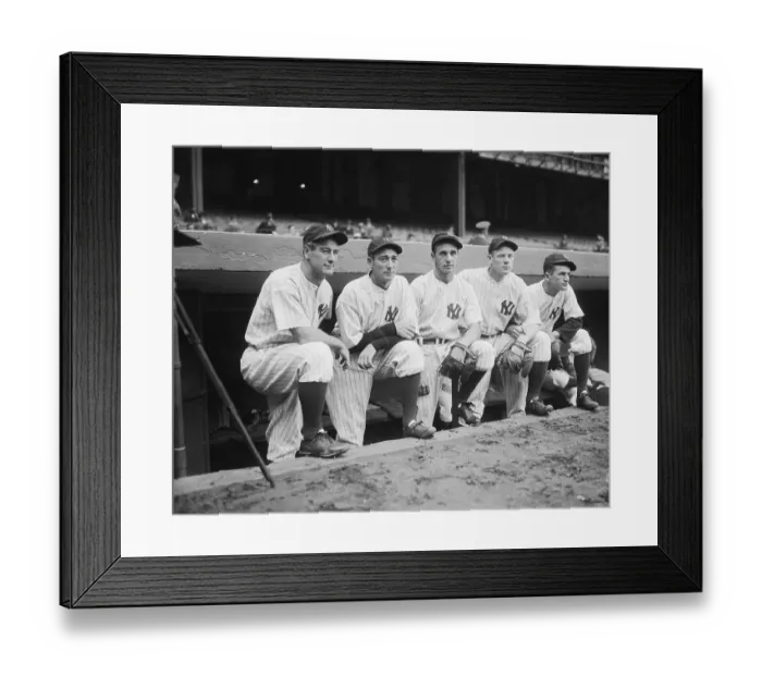 Framed Print : Lou Gehrig with Other Yankee Infielders Framed Print : Lou Gehrig with Other Yankee Infielders