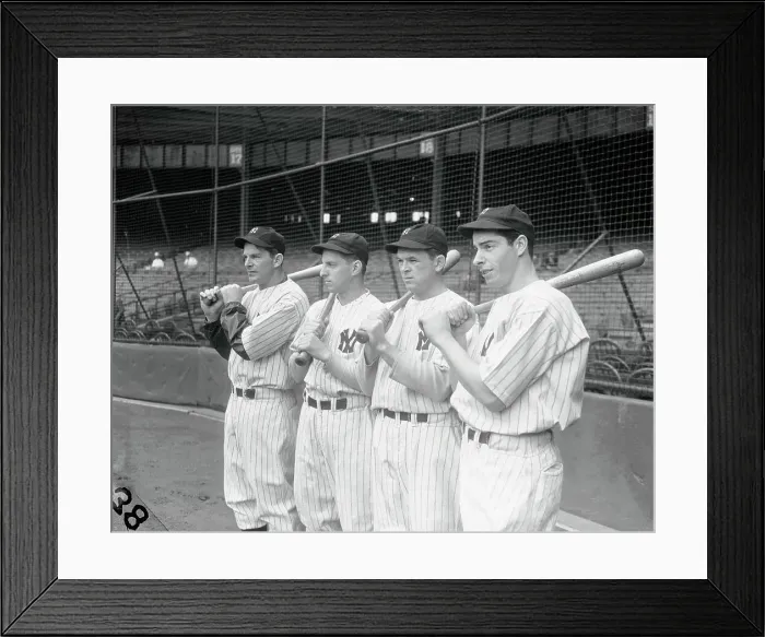Framed Print : Yankee Outfielders Posing With Bats Framed Print : Yankee Outfielders Posing With Bats