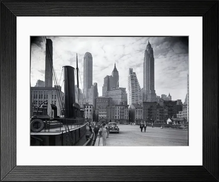 Framed Print : New York Skyline with Tugboat Framed Print : New York Skyline with Tugboat
