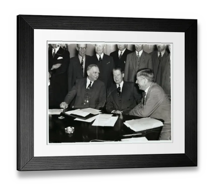 Framed Print : Daniel Roper with John D Biggers and Henry Wallace Framed Print : Daniel Roper with John D Biggers and Henry Wallace