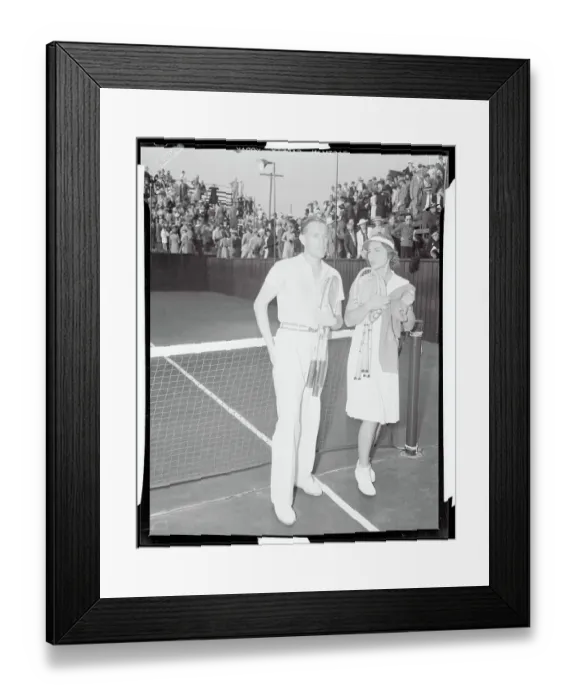 Framed Print : Helen Wills Moody and von Cramm Framed Print : Helen Wills Moody and von Cramm