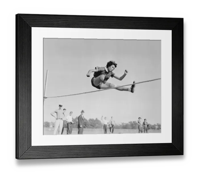 Framed Print : Margaret Bergmann Soaring over High Jump Bar Framed Print : Margaret Bergmann Soaring over High Jump Bar
