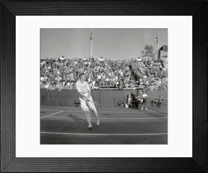 Framed Print : Don Budge in Action at Southwest Tennis Championship Framed Print : Don Budge in Action at Southwest Tennis Championship