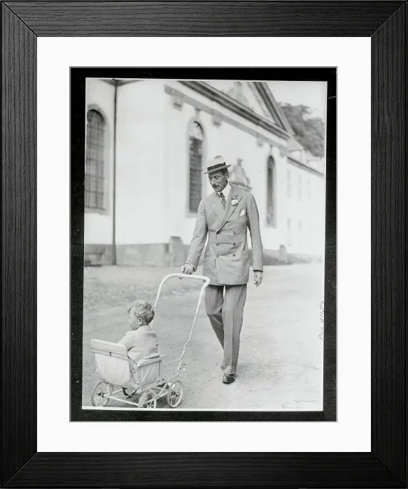 Framed Print : King Christian Pushing Along His Granddaughter Framed Print : King Christian Pushing Along His Granddaughter