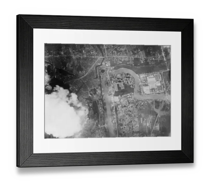 Framed Print : Aerial View of Bombing of Nanking Framed Print : Aerial View of Bombing of Nanking