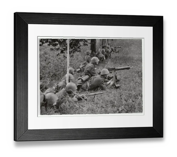 Framed Print : Czechoslovakian Infantry Lying in Wait Framed Print : Czechoslovakian Infantry Lying in Wait