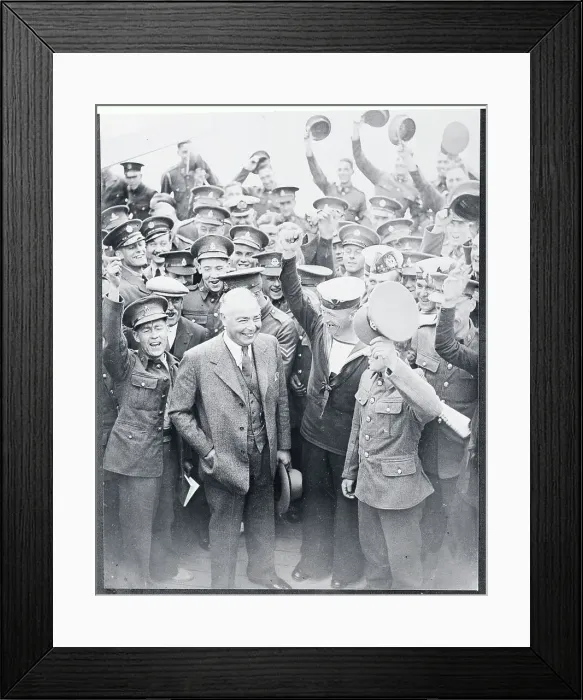 Framed Print : British Troops Cheering War Minister Framed Print : British Troops Cheering War Minister
