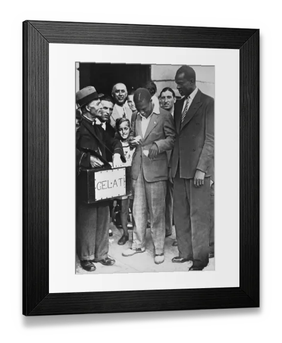 Framed Print : Ben and Cornelius Johnson Buying Ice Cream Framed Print : Ben and Cornelius Johnson Buying Ice Cream