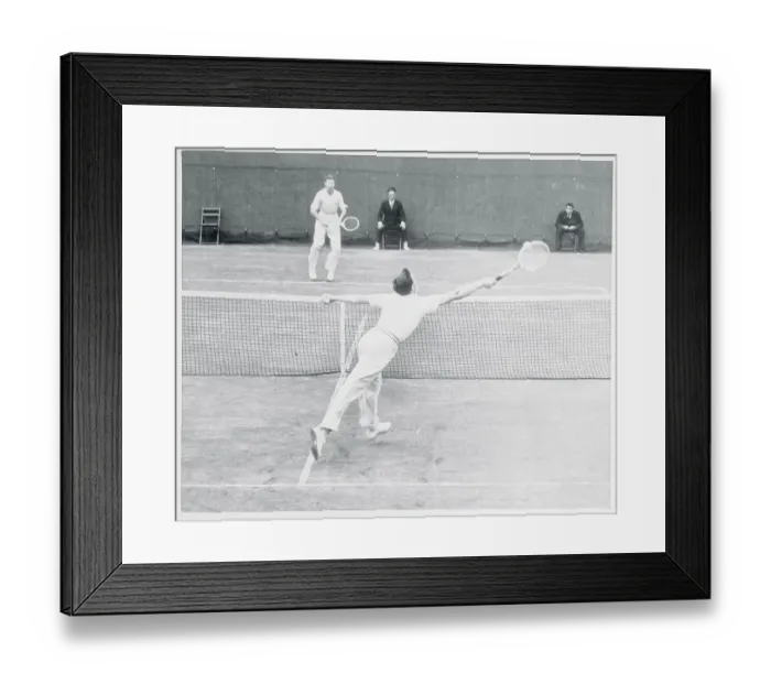 Framed Print : Von Cramm Reaching for Tennis Ball Framed Print : Von Cramm Reaching for Tennis Ball