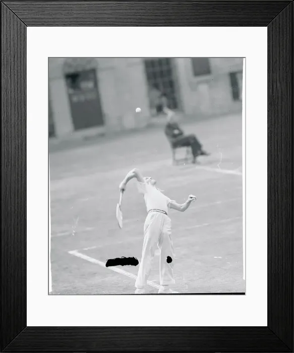 Framed Print : Von Cramm Serving Tennis Ball Framed Print : Von Cramm Serving Tennis Ball