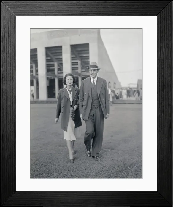 Framed Print : Mr. and Mrs. W. Averill Harriman Walking Framed Print : Mr. and Mrs. W. Averill Harriman Walking