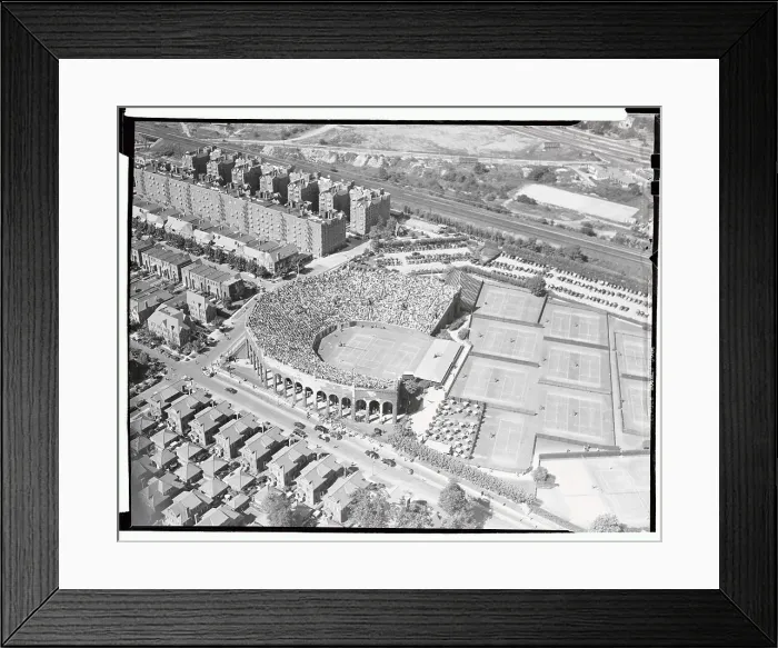 Framed Print : Aerial View of West Side Stadium in Forest Hills Framed Print : Aerial View of West Side Stadium in Forest Hills